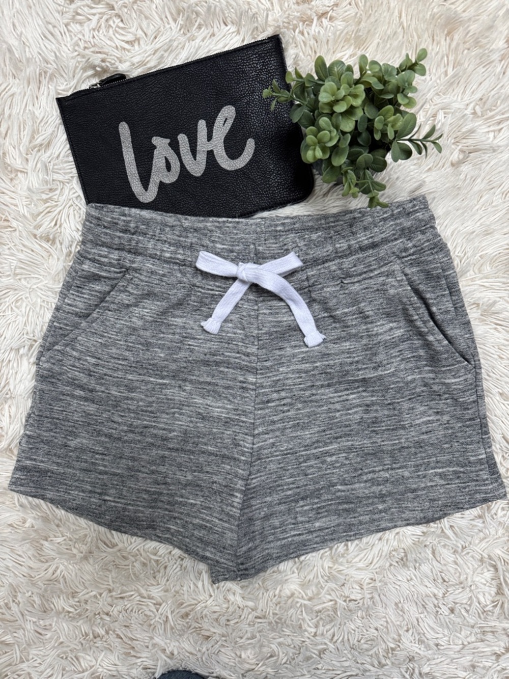 Reflex Terry Drawstring Shorts 💗 Heather Gray